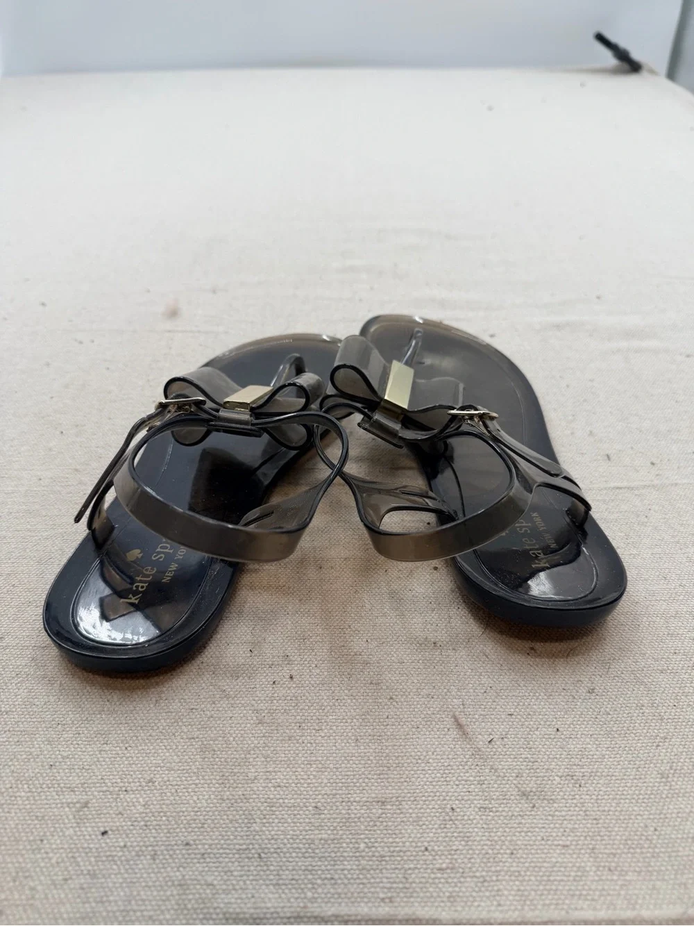 Kate Spade Women's Clear Bow Jelly Sandals - Black